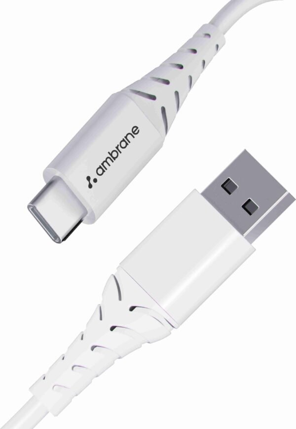 Ambrane USB Type C Cable 3A 1M ACT-B11 Compatible with Smartphones white