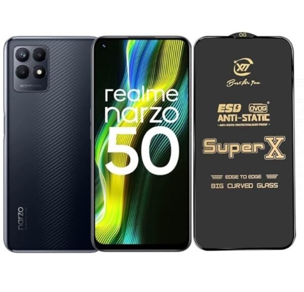 ITC BHARAT Edge to Edge Super X Tempered Glass Screen Protector for Realme Narzo 50 4G