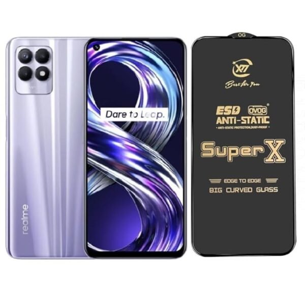 ITC BHARAT Edge to Edge Super X Tempered Glass Screen Protector for Realme 8i