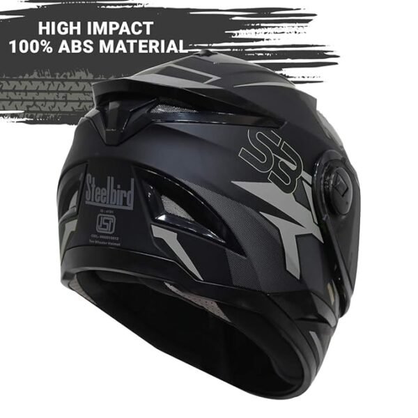 Steelbird SBH-17 Terminator ISI Certified Matt Finish Full Face Graphic Helmet - Image 4