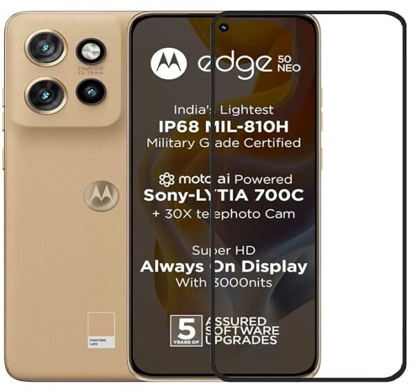 ITC BHARAT Edge to Edge Tempered Glass for Motorola Edge 50 Neo