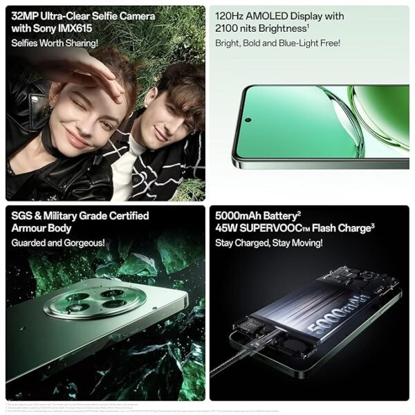 OPPO F27 5G Emerald Green  6.67" FHD+ AMOLED Display|32MP Sony IMX615 Selfie Camera |AI Portrait Expert| 45W SUPERVOOC - Image 7