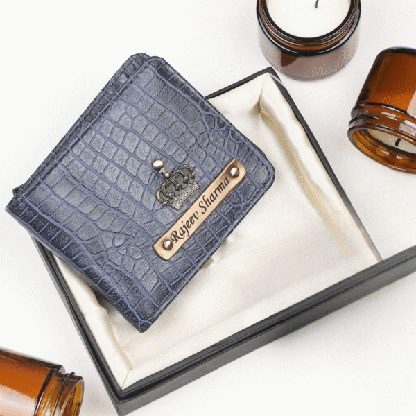 Itc Bharat Personalized Men's Wallet crocodile Leather Name Wallet - Image 3
