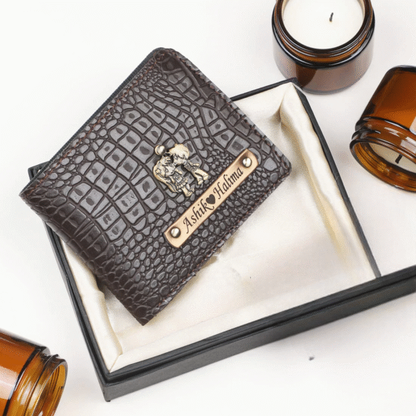 Itc Bharat Personalized Men's Wallet crocodile Leather Name Wallet - Image 4
