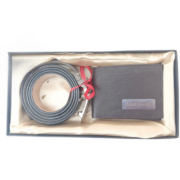 Itc Bharat Personalized Men's Leather Wallet & Belt With Name - Image 2