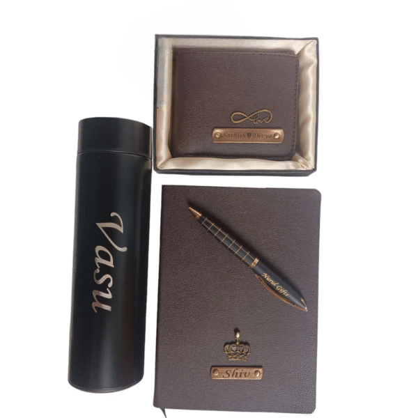 Itc Bharat Personalized Diary, Wallet , pen , Bottle With Name & Charm - Image 3