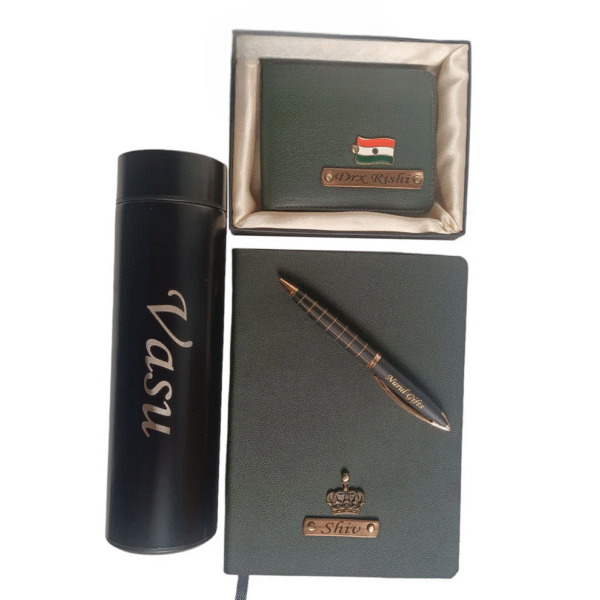 Itc Bharat Personalized Diary, Wallet , pen , Bottle With Name & Charm - Image 6