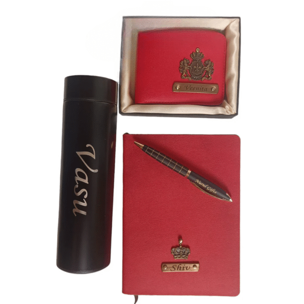 Itc Bharat Personalized Diary, Wallet , pen , Bottle With Name & Charm - Image 5