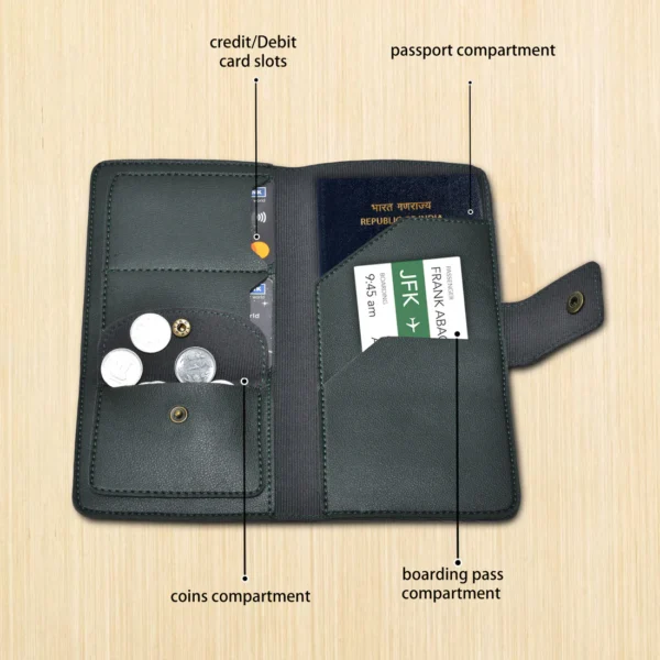 Itc Bharat Personalized Leather Travel Wallet with Name & Charm - Image 6