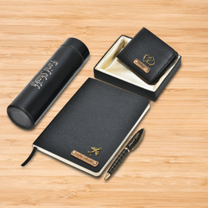 Itc Bharat Personalized Diary, Wallet , pen , Bottle With Name & Charm