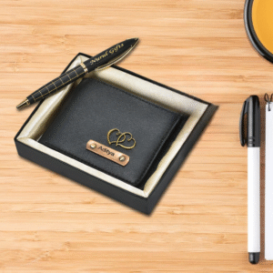Itc Bharat Leather Name Wallet & Pen